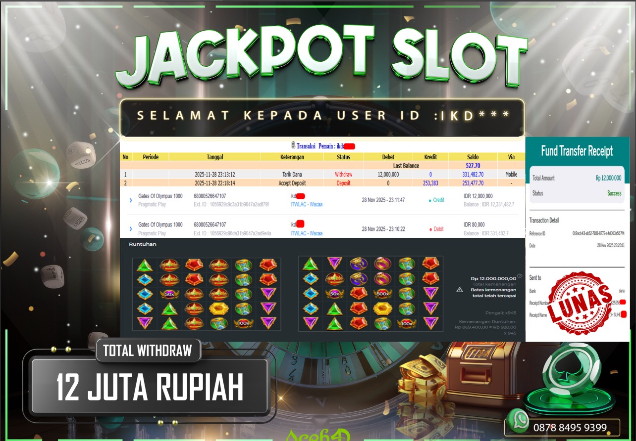 🔥🔥 JACKPOT HARI INI,JUMAT 28-11-2025 🔥🔥  JACKPOT SLOT DARI MEMBER SETIA ACEH4D 💸💸