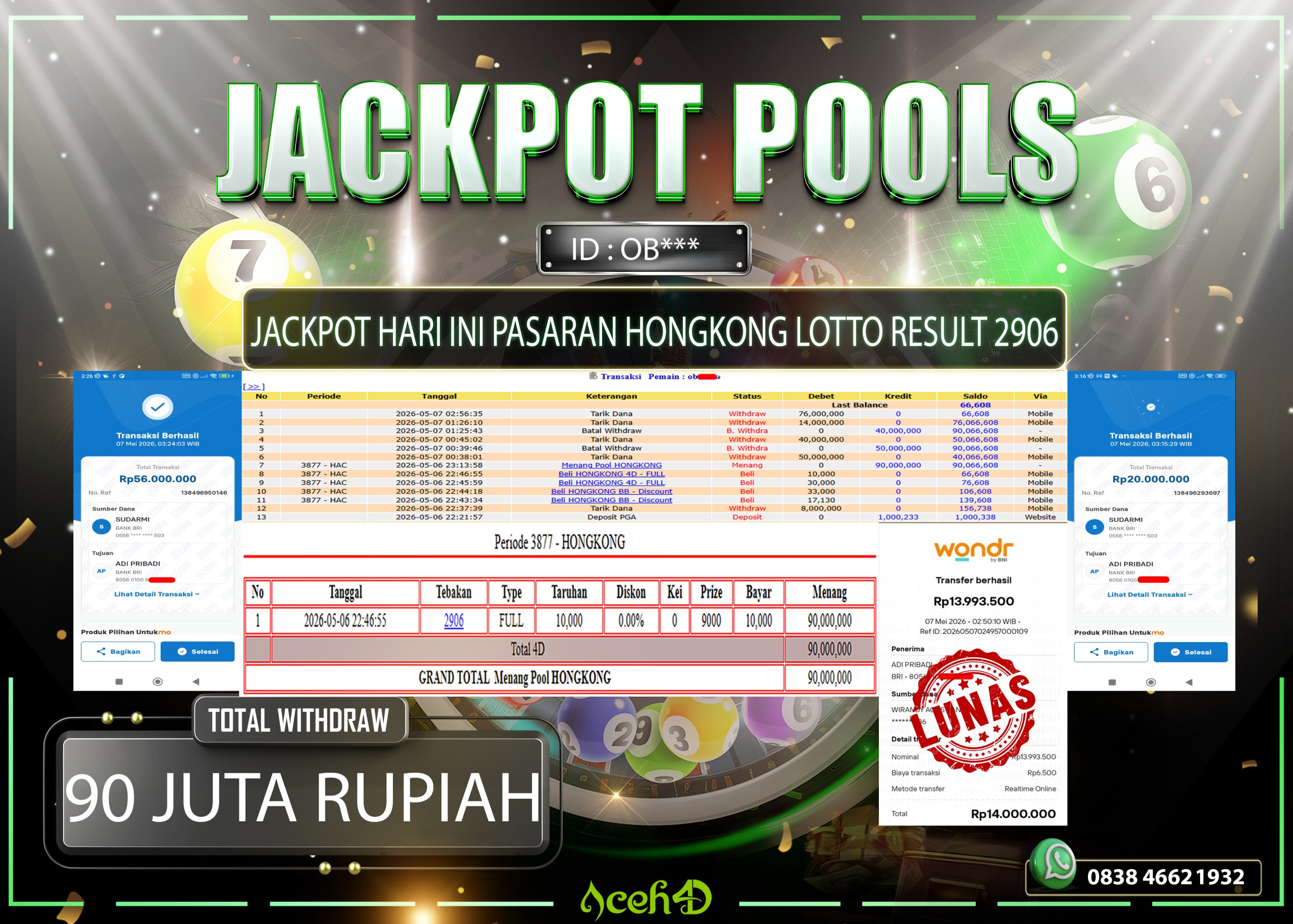🔥🔥 JACKPOT HARI INI, RABU 06-05-2026  JACKPOT TOGEL PASARAN HONGKONG LOTTO  🔥🔥